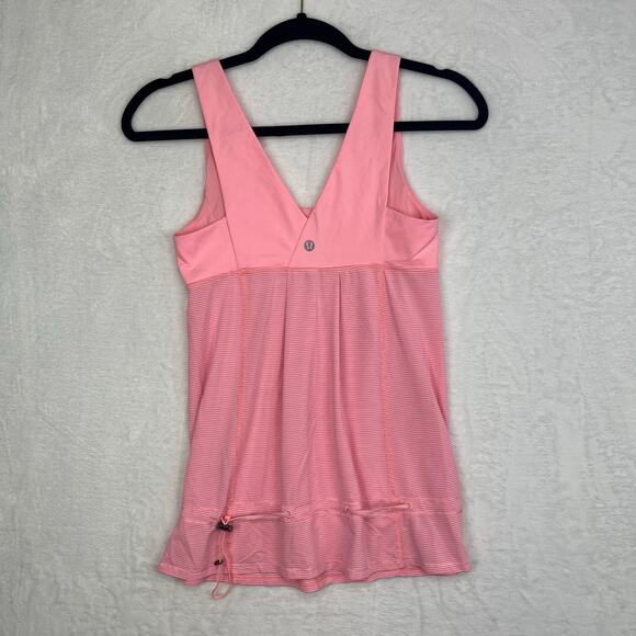 Lululemon Hustle & Bustle Tank‎ Heathered Bleached Coral / Bleached Coral Sz 4 - Picture 5 of 15